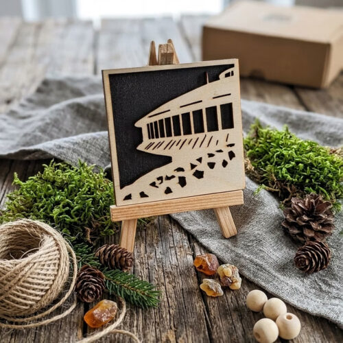 Magnes drewniany Obserwatorium na Śnieżce – Karkonosze – Ażurowy 3D