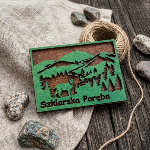 Magnes drewniany Szklarska Poręba – Karkonosze – Ażurowy 3D