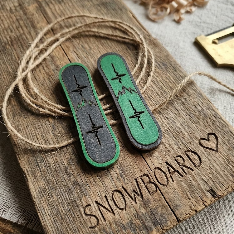 Magnes drewniany Snowboard - Mini